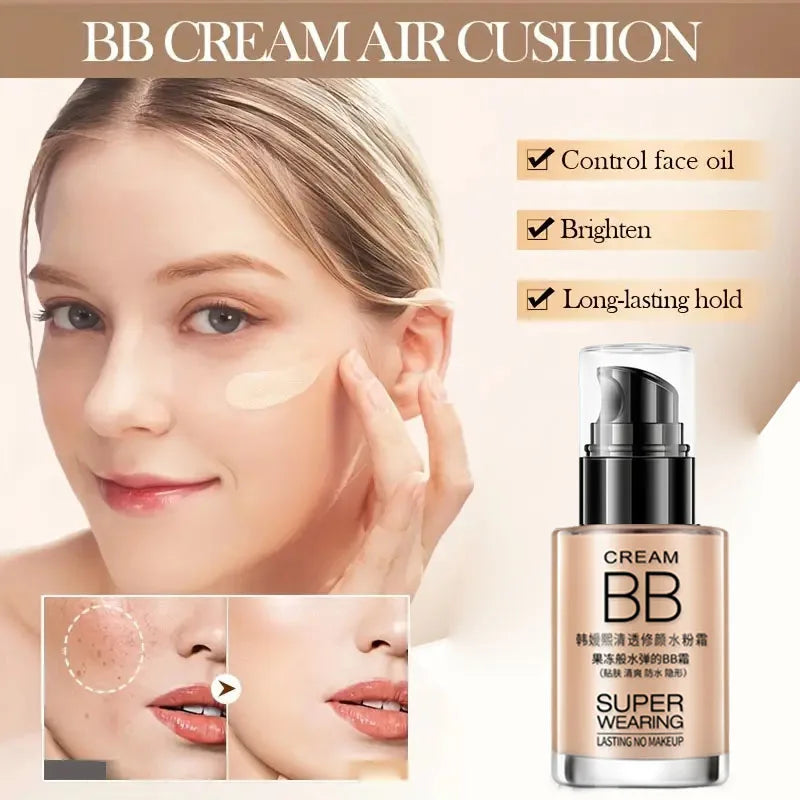 BB Foundation Cream — Moisturizing, Waterproof, Full Coverage, Natural Finish