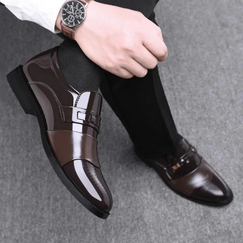 Zapatos de Cuero para Hombre - Elegantes Formales Estilo Oxford Punta Puntiaguda para Negocios