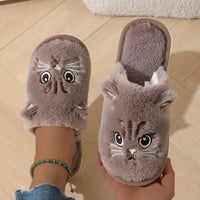 Pantuflas Felpa Gato Mujer - Antideslizantes Cálidas para Casa Invierno