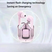 LS T6 ANC TWS Earphones | Bluetooth 5.3 Active Noise Cancelling 20H Battery Fast Charge LED Display Transparent Case