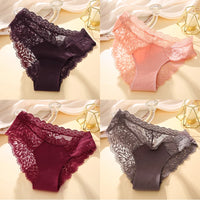 Set 4 Panties Sexy de Encaje con Transparencias - Lencería Elegante