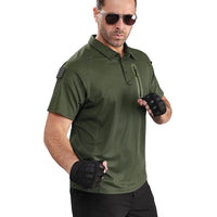 Men's Tactical Polo Shirt — Lightweight, Quick-Dry with Zip Pocket | Outdoor & Golf