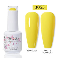 No-Wipe Top Coat & Sticky Base Coat UV Gel Polish — Long-Lasting, MSDS Certified, 15ml