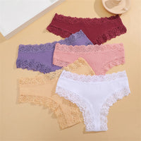 Set de 5 Panties de Algodón con Encaje - Ropa Interior Femenina