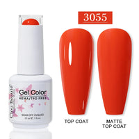 No-Wipe Top Coat & Sticky Base Coat UV Gel Polish — Long-Lasting, MSDS Certified, 15ml