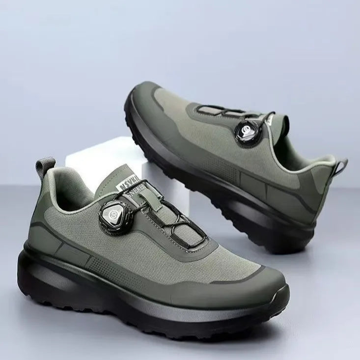 Zapatillas Deportivas Antideslizantes para Hombre - Suela Gruesa con Botón Giratorio