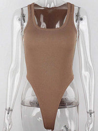 Sleeveless Knit Bodysuit - Sexy Off Shoulder Halter Top for Women