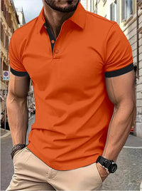 Men's Color Block Polo Shirt – Short Sleeve Casual Summer Top