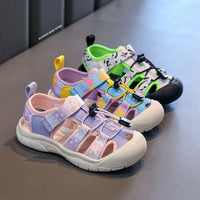 Jiiyello Camouflage Sports Sandals - Toe Protection Water Shoes for Kids