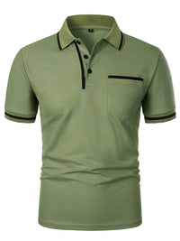 Men's Performance Polo Shirt — CoolMax Quick-Dry, Zipper Pocket & Breathable Mesh