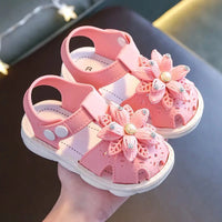 ZYCZWL Girls Bow Beach Sandals - Soft Non-Slip Summer Shoes