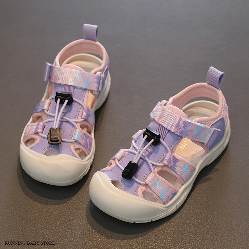 Jiiyello Camouflage Sports Sandals - Toe Protection Water Shoes for Kids