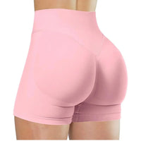 Women's High-Waist Yoga Shorts - Seamless Athletic Running Tights