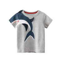 Boys Summer Cartoon Stripe T-Shirt | Short Sleeve Kids Tee Ages 2–9 Years