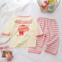 Kids Cotton Cartoon Pajama Set – Long Sleeve Unisex Sleepwear