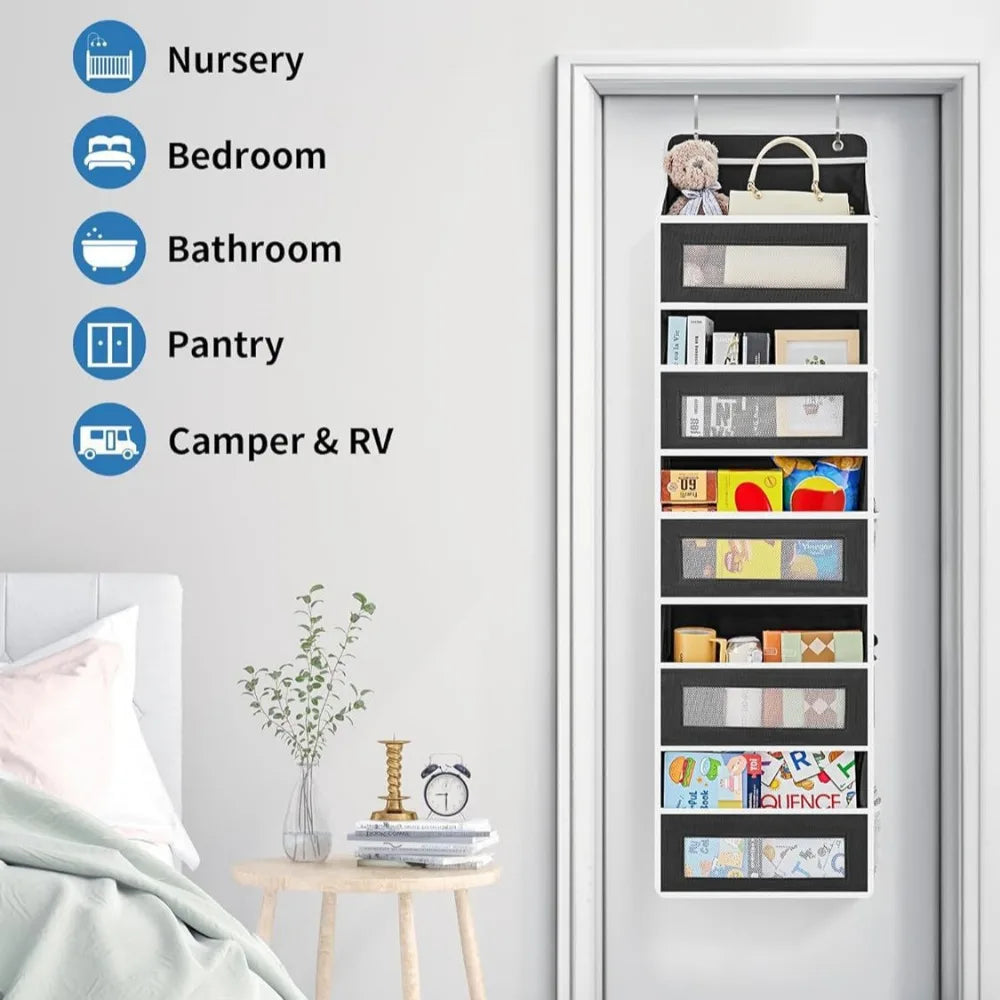 5-Shelf Over-the-Door Hanging Organizer – Large Capacity Storage for Bedroom & Bathroom
