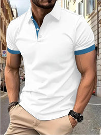 Men's Color Block Polo Shirt – Short Sleeve Casual Summer Top
