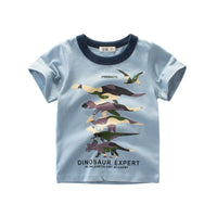 Boys Summer Cartoon Stripe T-Shirt | Short Sleeve Kids Tee Ages 2–9 Years