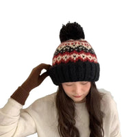 Gorro Slouchy Tejido a Crochet con Pompón - Beanie Artesanal de Invierno para Mujer