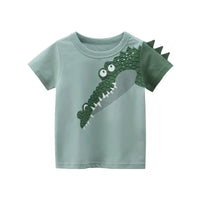 Boys Summer Cartoon Stripe T-Shirt | Short Sleeve Kids Tee Ages 2–9 Years