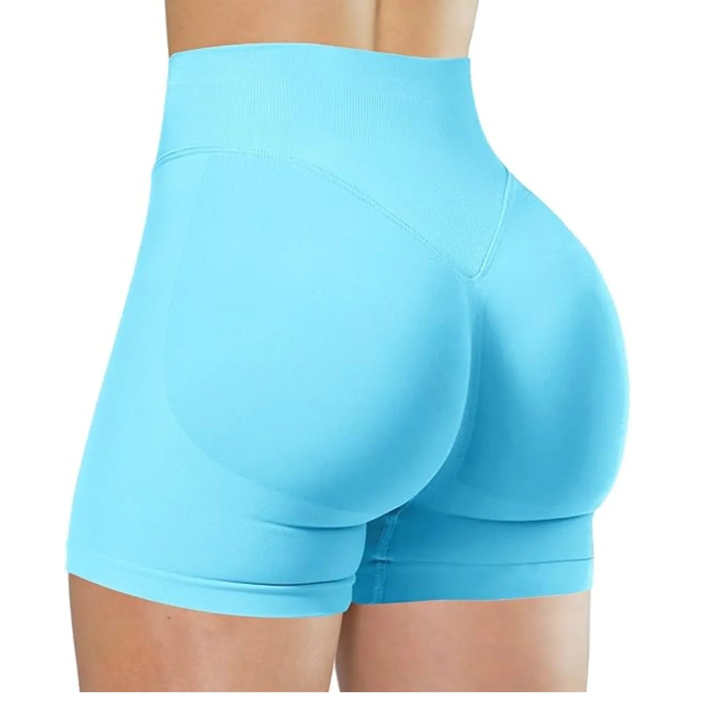 Women's High-Waist Yoga Shorts - Seamless Athletic Running Tights
