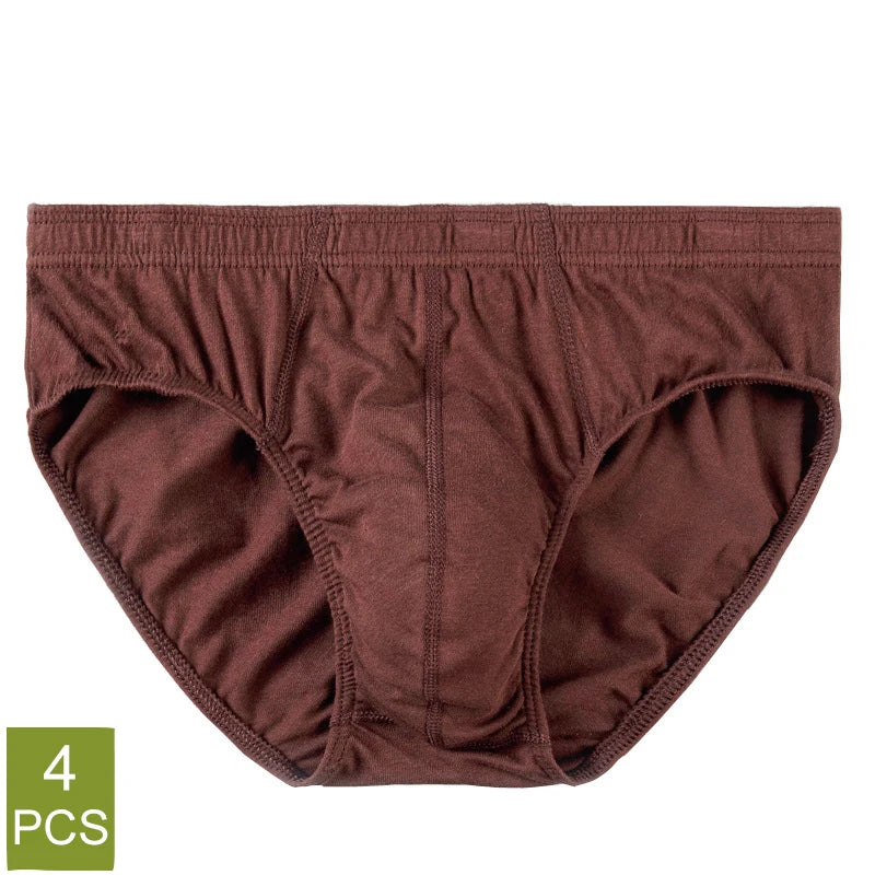 Men’s 100% Cotton Briefs – 4-Pack | Plus Size XL–5XL Breathable Underwear