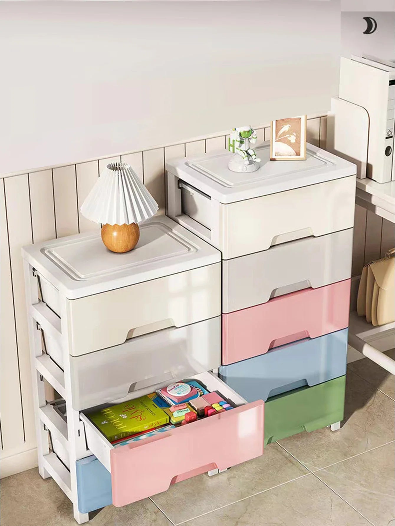 Rolling Drawer Storage Cabinet with Wheels | 3–7 Layer Dustproof Organizer Wardrobe