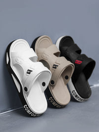 Men's EVA Thick Sole Beach Sandals - Non-Slip Open Toe Summer Slides