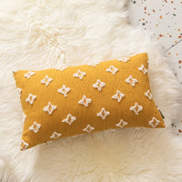 Cut Flower Embroidered Lumbar Cushion Cover 30x50cm | 100% Cotton Jacquard Pillow Case