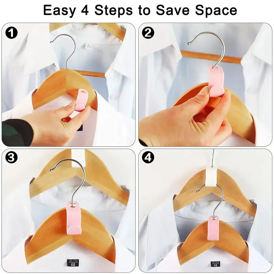 Cascading Hanger Connector Hooks – Space-Saving Closet Organizer (Set of 5, 10 or 20)