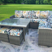 Tropical Print Outdoor Sofa Cushion Cover | Stretch Seat Protector