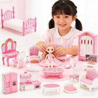 Dollhouse Miniature Furniture Set – 1:12 Scale Bedroom, Kitchen, Bathroom & Living Room