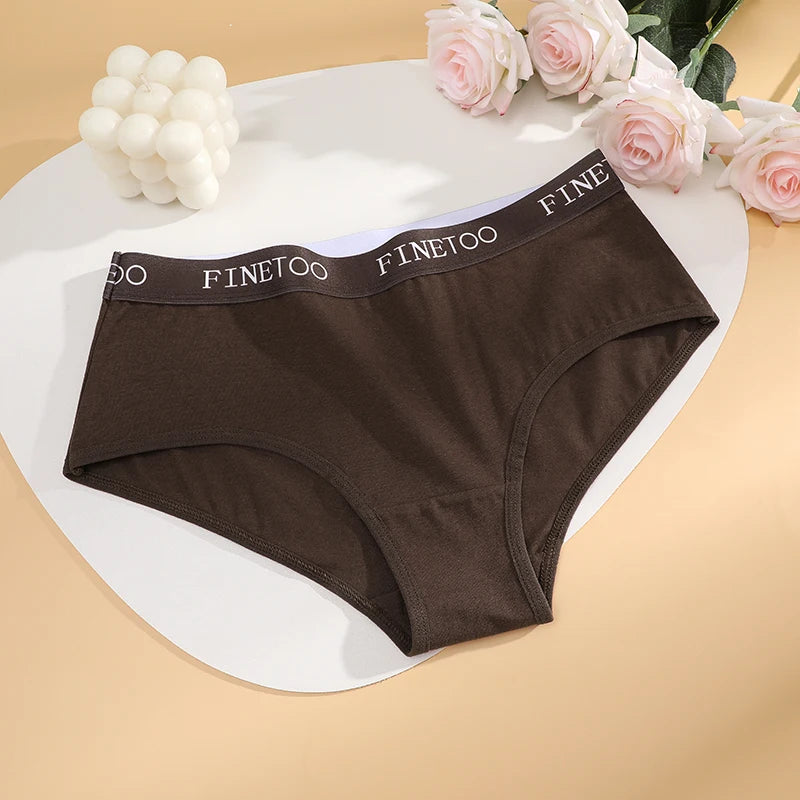 Panties Triangulares de Algodón FINETOO - Tiro Bajo con Realce de Cadera