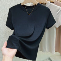 Camiseta Mujer Casual Slim Fit - Cuello Redondo Manga Corta Tallas Grandes Verano