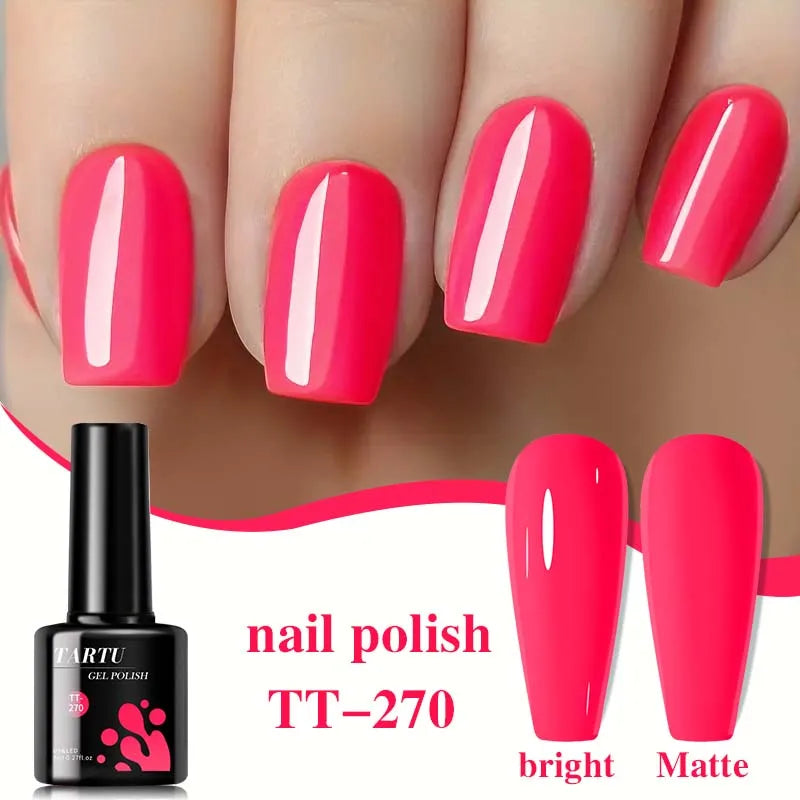 Soak-Off UV/LED Gel Nail Polish — Brown, Orange, Blue, Pink & Green Shades, 8ml