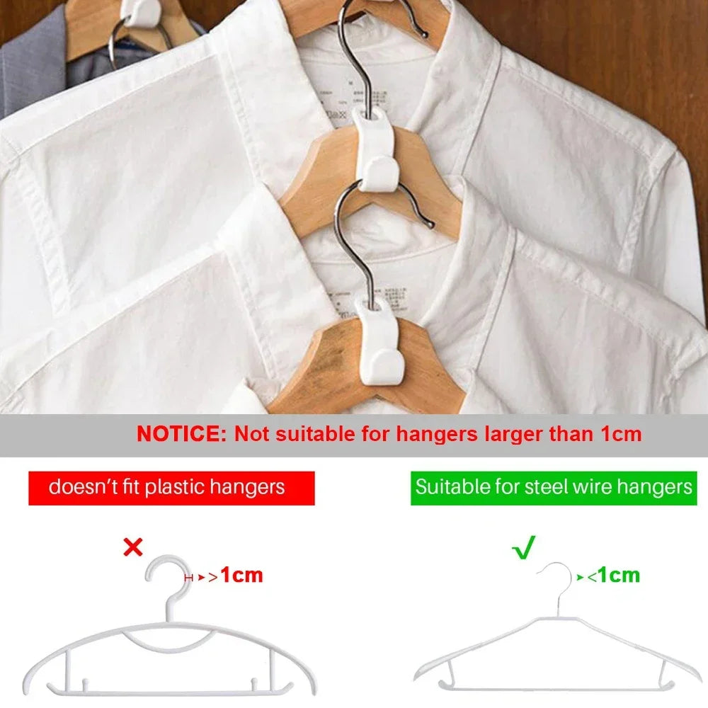Cascading Hanger Connector Hooks – Space-Saving Closet Organizer (Set of 5, 10 or 20)