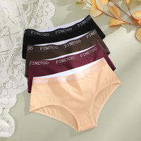 Panties Triangulares de Algodón FINETOO - Tiro Bajo con Realce de Cadera