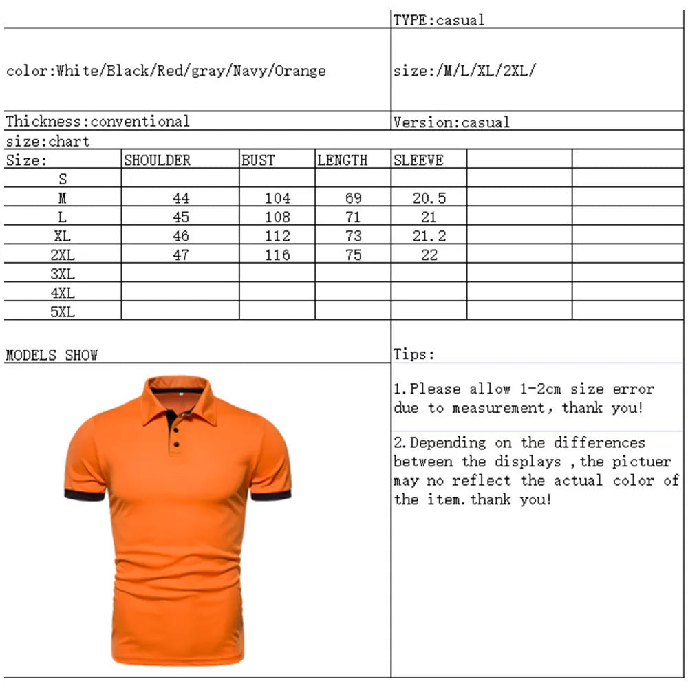 Men's Solid Color Short Sleeve Polo Shirt — Breathable, Everyday Casual
