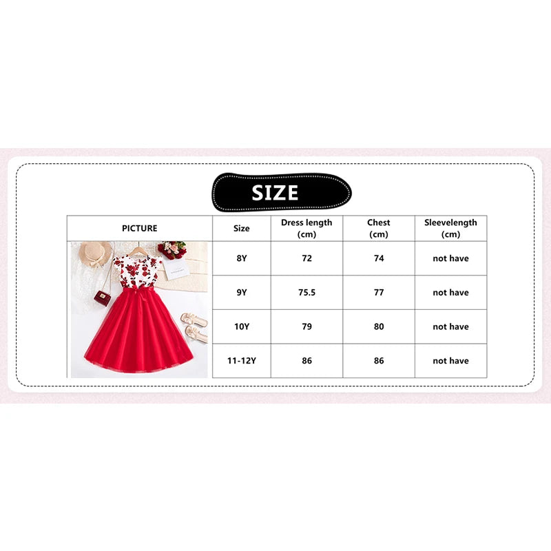 Girls Floral Princess Dress with Belt - Ruffled Sleeve Tulle Formal Dress