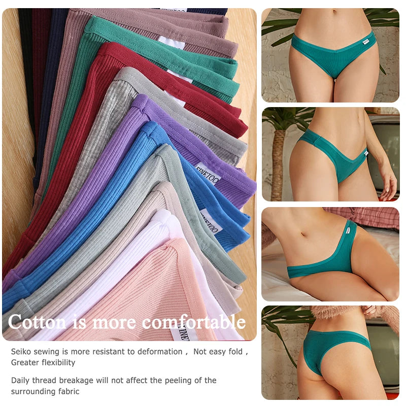 Set de 4 Panties de Algodón Talle V para Mujer