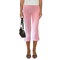 Pantalones Capri Mujer Y2K - Lazo Satén Abertura Lateral Slim Fit Verano
