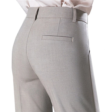 Women's Slim Straight Suit Pants | Office Trousers in Black, Gray & Khaki