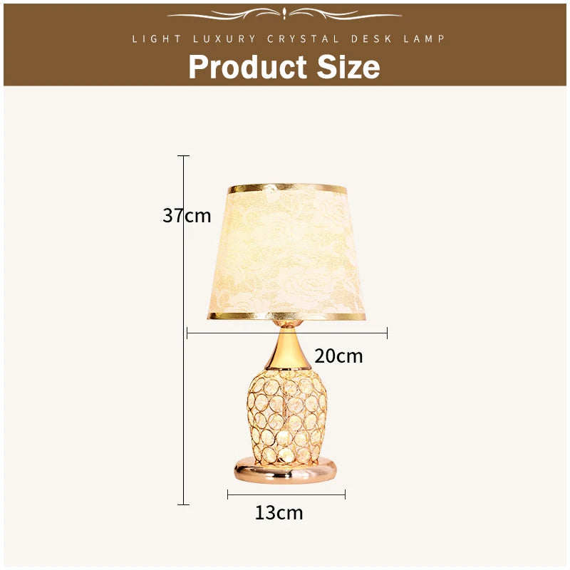 Crystal Table Lamp - Modern Bedroom Lighting