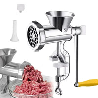 Manual Meat Grinder Silver Aluminum Alloy Powerful Meat Grinder Home Sausage Kitchen Appliances Chop Pepper Supplies Meat Mincer