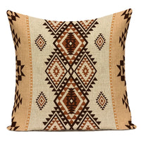 Boho Geometric Printed Throw Pillow Cover | Linen Cotton Cushion Case for Sofa