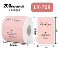 120-200Sheets/Roll Thank You Stickers DIY Decor Labels for Cake Bakery Baking Decoration Self-adhesive Label Gift Wrap Sticker