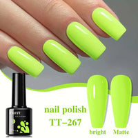 Soak-Off UV/LED Gel Nail Polish — Brown, Orange, Blue, Pink & Green Shades, 8ml