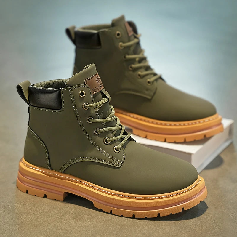 Men's Tactical Ankle Boots - All-Terrain Lace-Up Combat Boots for Outdoor & Motorcycle