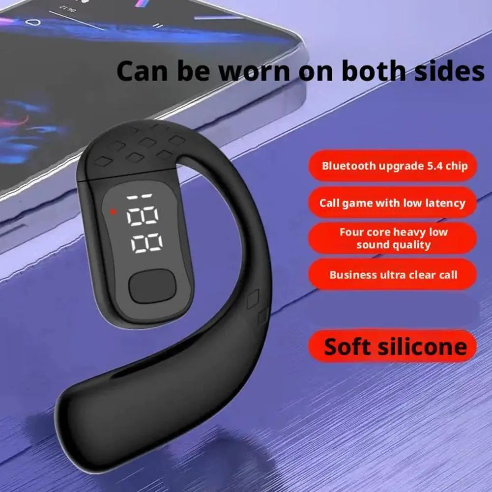 Wireless Bluetooth 5.4 Ear Hook Earbud | Business HD Calling, ANC & Waterproof