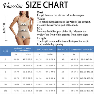 Vensslim Full Body Shapewear - Tummy Control Bodysuit